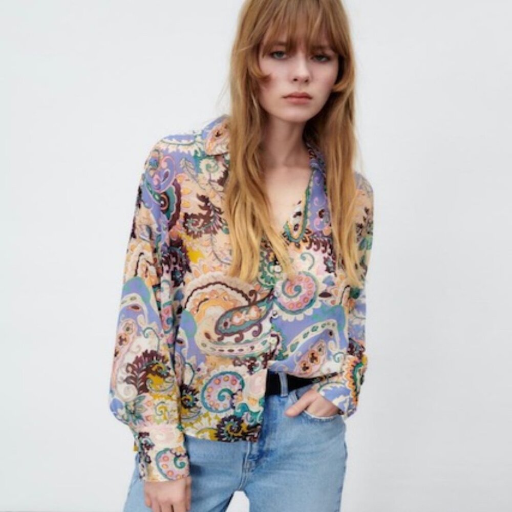 ZARA Paisley Printed Shirt S (2360/109)